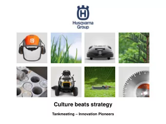 Culture beats strategy Tankmeeting  Innovation Pioneers  Recap  Volvo Cars  The  e Husq  sqvar