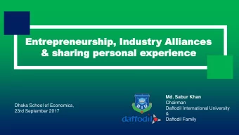 Entr  En  trep  epren  eneu  eursh  ship  ip,  , Ind  Indus  ustr  try  y Allianc  Alliances  es