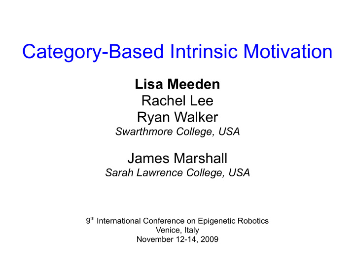 category based intrinsic motivation