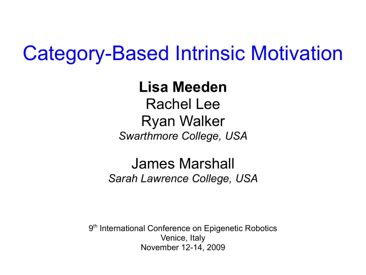 category based intrinsic motivation