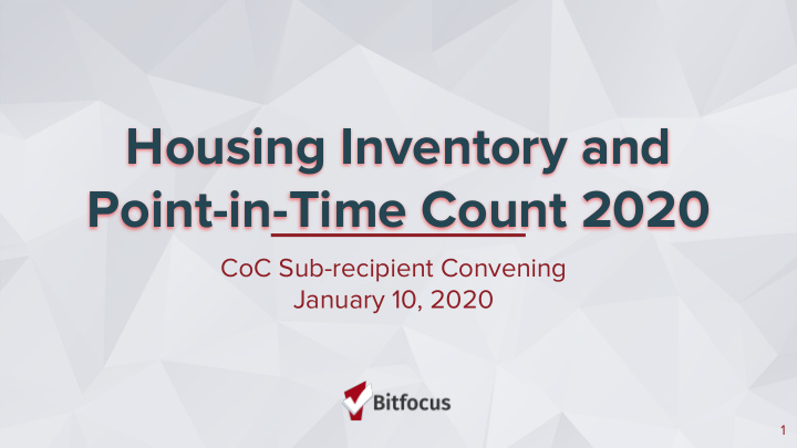 housing inventory and point in time count 2020