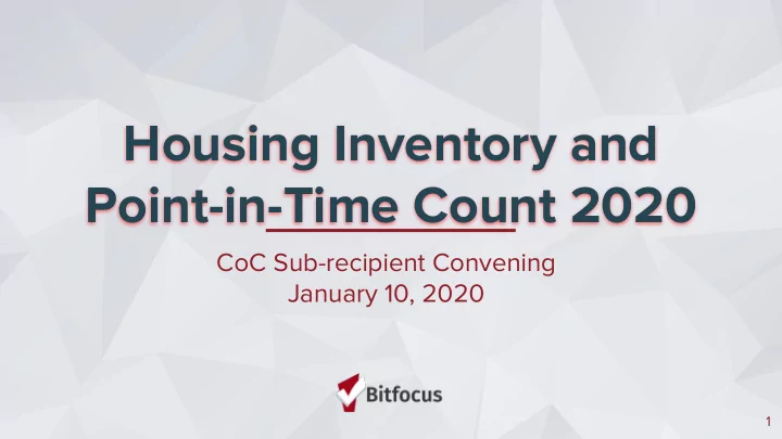 housing inventory and point in time count 2020