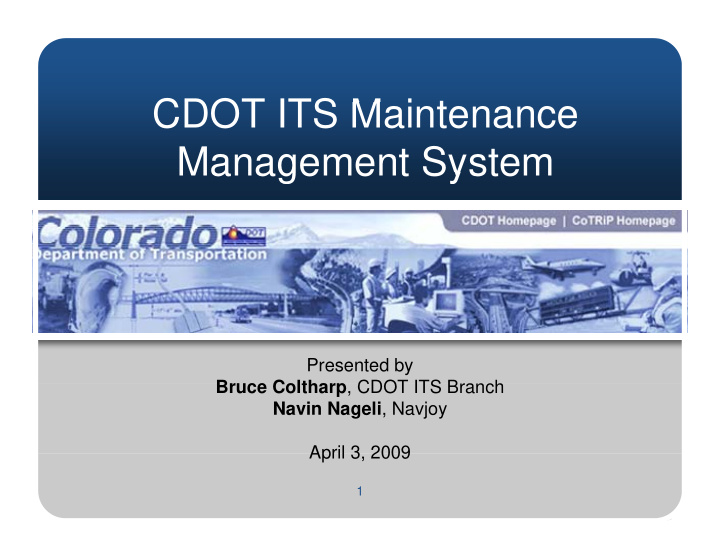 cdot its m i t cdot its maintenance management system