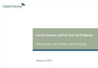 Presentation to Investors and Analysts  February 14, 2017  Disclaimer (1/2)  The data presented in