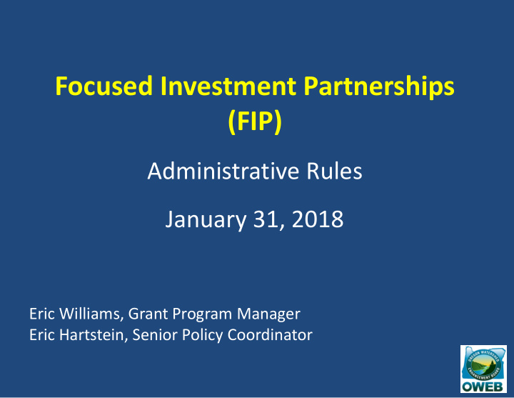 focused investment partnerships fip