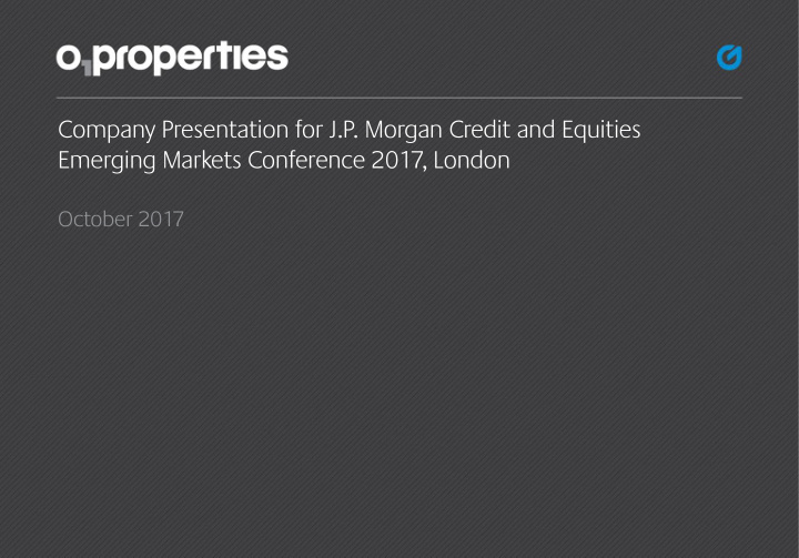 company presentation for j p morgan credit and equities
