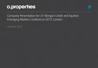 Company Presentation for J.P. Morgan Credit and Equities  Emerging Markets Conference 2017, London