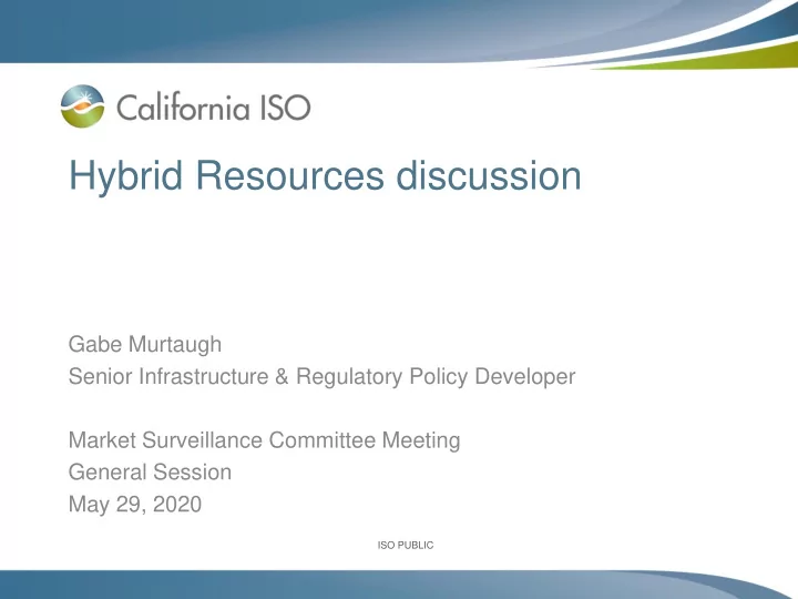 hybrid resources discussion