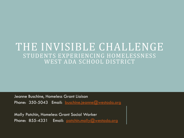 the invisible challenge