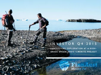 FINNAUST MINING  INVESTOR PRESENTATION  DISCLAIMER This presentation (Presentation), and