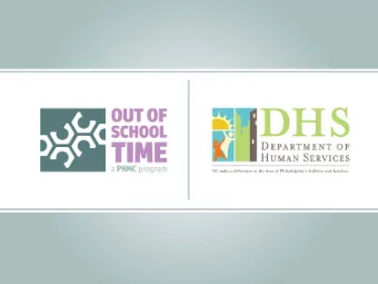 Public Health  Management Corporation  Out-of-School Time Project  PCAPS 101 Training  PCAPS