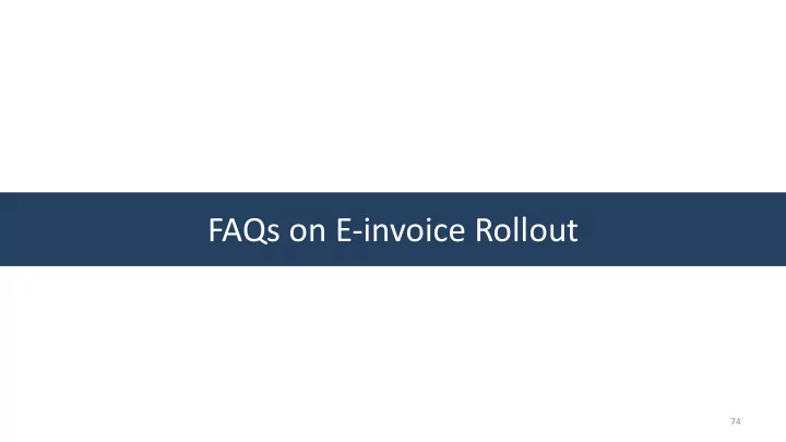 faqs on e invoice rollout