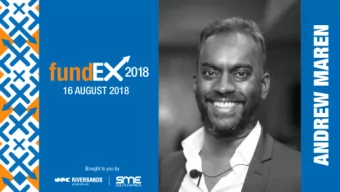 FUNDEX 2018  A Fintech business that is  changing the economic  landscape for SMEs  PROF