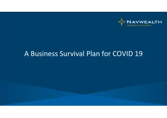 A Business Survival Plan for COVID 19  Presenter Craig Banning Simon Prowse Hayley Kalms Hugo