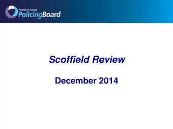 Scoffield Review December 2014  This meeting is being recorded. ALL SPEAKERS ARE ASKED TO