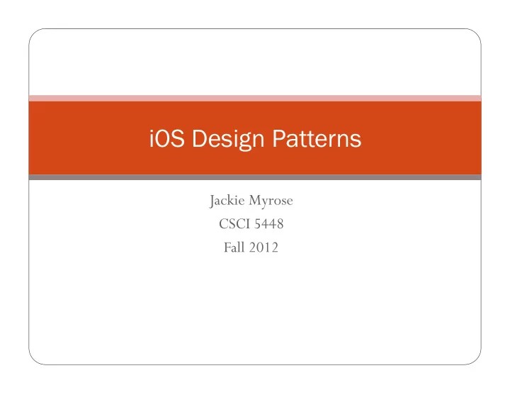 ios design patterns