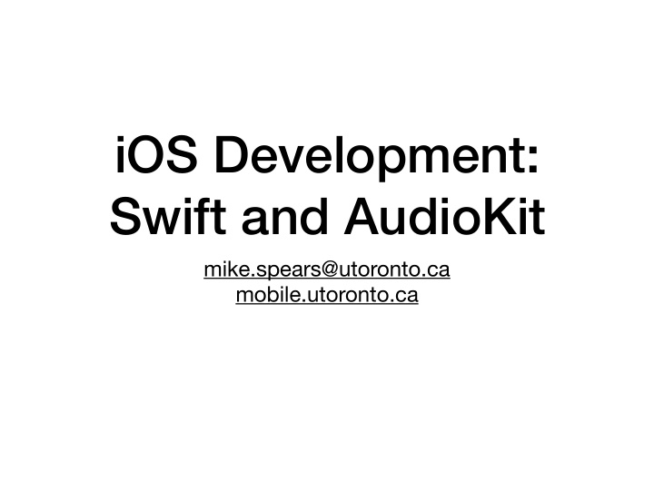 ios development swift and audiokit