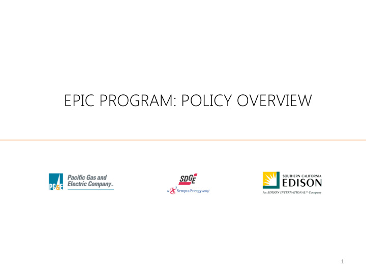 epic program policy overview