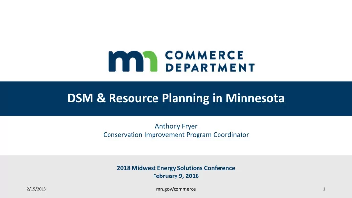 dsm resource planning in minnesota
