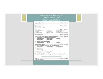 2017 Fall Convocation Program  Thursday, August 17, 2017  8:00 a.m.  1:00 p.m.   L-105  Master