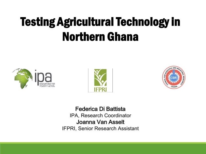 testi ting a agri ricu cultu tural t tech chnology i in