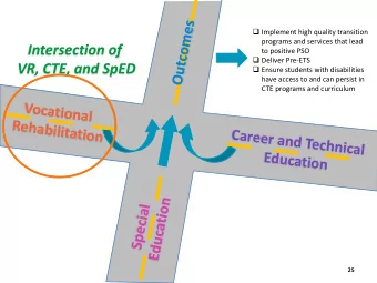 n  l  o  a  i  i  t  c  a  e  c  p  u  S  d  E  25  Vocational Rehabilitation opportunities  for