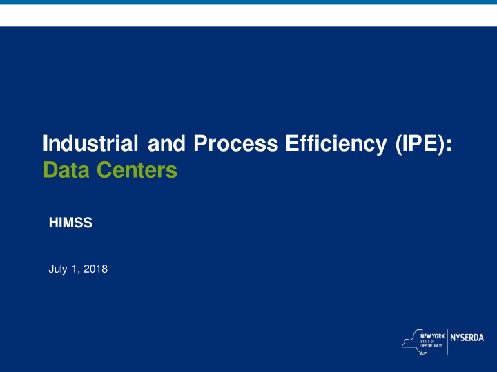 industrial and process efficiency ipe data centers
