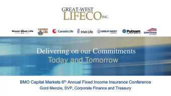 Delivering on our Commitments  Today and Tomorrow th Annual Fixed  BMO  O Ca  Capital  l Market