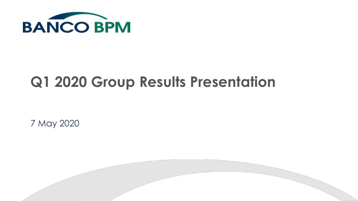 q1 2020 group results presentation