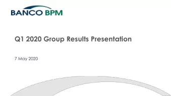 Q1 2020 Group Results Presentation  7 May 2020  DISCLAIMER  This presentation has been prepared by