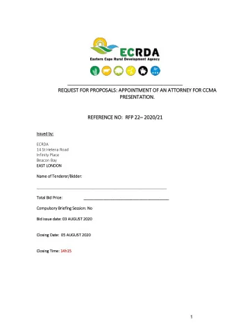 REQUEST FOR PROPOSALS:  : APPOINTMENT OF AN ATTORNEY FOR CCMA  PRESENTATION.  REFERENCE NO:  RFP 22