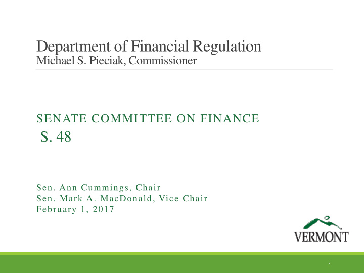 department of financial regulation