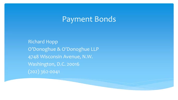 payment bonds