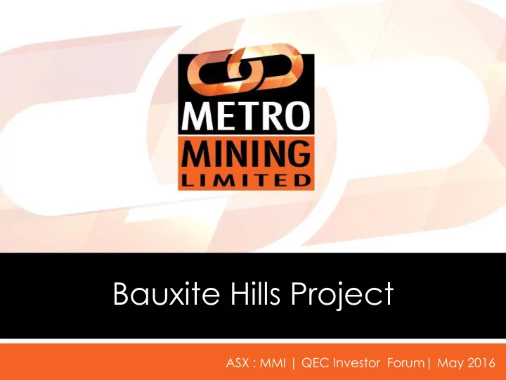 bauxite hills project