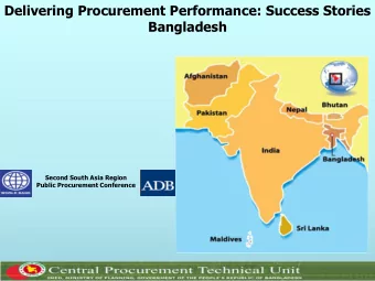 Bangladesh  Second South Asia Region  Public Procurement Conference  Outline of Presentation