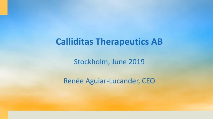 calliditas therapeutics ab