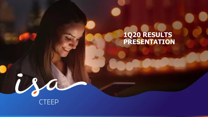 1q20 results presentation disclaimer