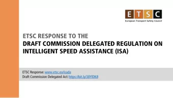 DRAFT COMMISSION DELEGATED REGULATION ON  INTELLIGENT SPEED ASSISTANCE (ISA)  DRAFT DELEGATED ACT