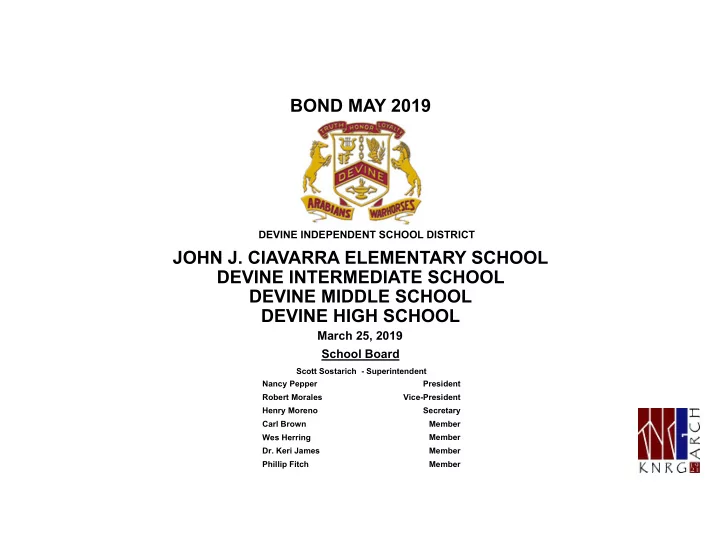 bond may 2019