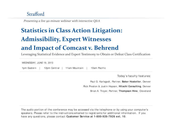 statistics in class action litigation admissibility