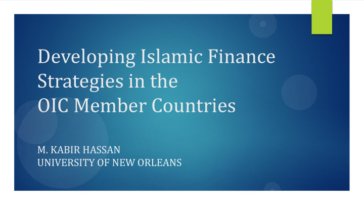 developing islamic finance