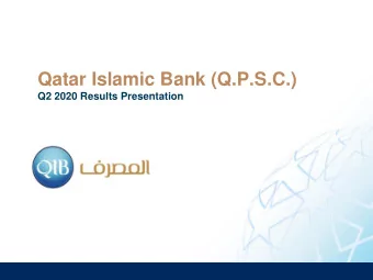 Qatar Islamic Bank (Q.P.S.C.)  Q2 2020 Results Presentation  Disclaimer  Comparative figures have