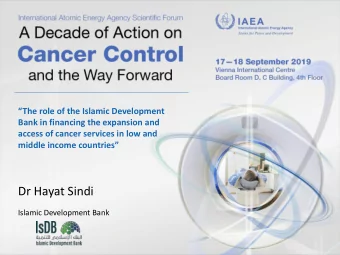 Dr Hayat Sindi  Islamic Development Bank  The Islamic Development Bank  57 member countries