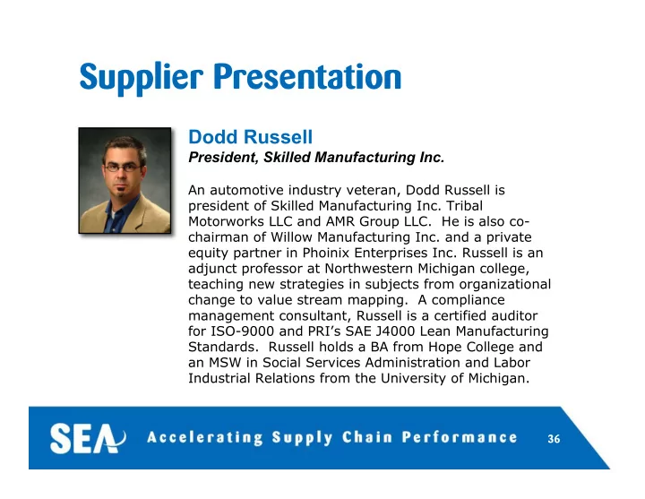 supplier presentation