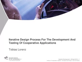 Iterative Design Process For The Development And  Testing Of Cooperative Applications  Tobias
