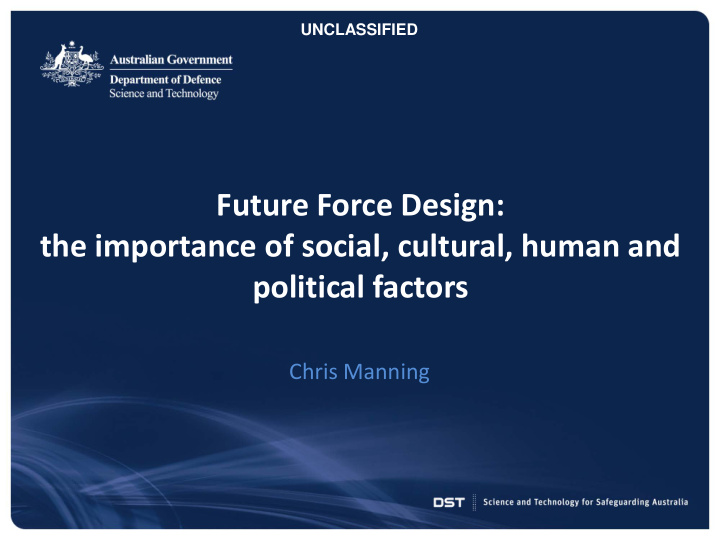 future force design the importance of social cultural