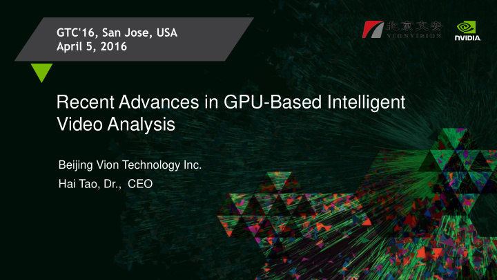 recent advances in gpu based intelligent video analysis