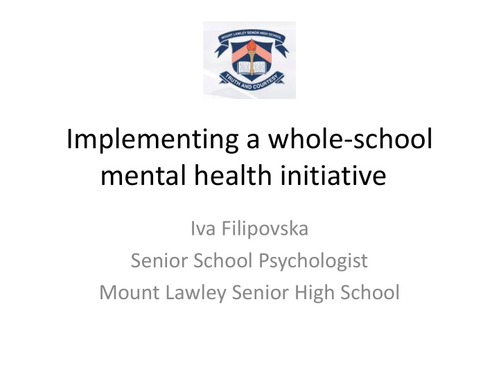 mental health initiative