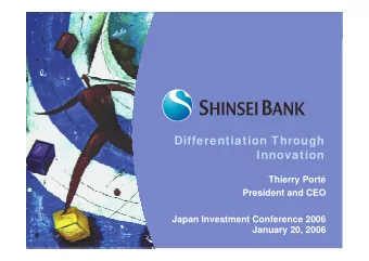 Differentiation Through  Merrill Lynch Japan Conference  Innovation  September 9, 2005  Thierry