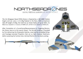 The 2m Wingspan Naval STOVL-Drone is Powered by a 160-180N Turbine  Engine and can carry a